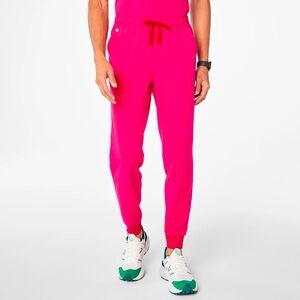 NWT Figs Men Scrub Pants, Tansen Jogger 2.0, shocking pink, large